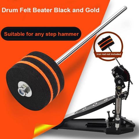 1pcs Instrument Accessories Felt Bass Drum Beater Pedal Beater For Drum Lovers Black Gold ► Photo 1/6