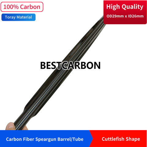 High quality cuttlefish Shape 29mmx26mm 3K Carbon Fiber spearfishing barrel, speargun tube, fishing gun tube, railguns, CFK Tube ► Photo 1/6