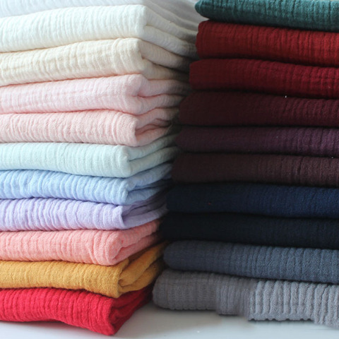 100*135cm Fabric Drape Cotton And Linen Double Gauze Crepe Baby Clothes Fabric Ladies Skirt Sleepwear Fabrics ► Photo 1/5