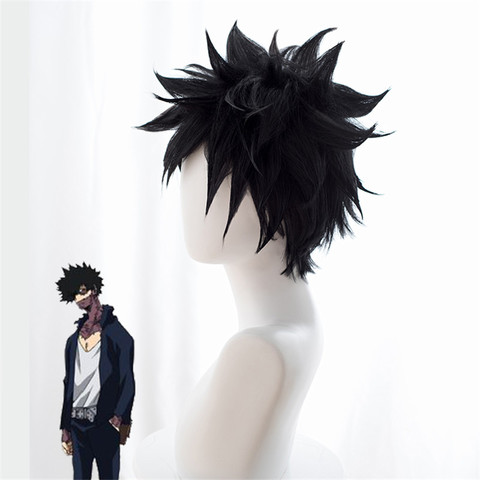 My Hero Academia Dabi Short Black Wig Boku no Hero Cosplay Synthetic Hair Midoriya Shoto Halloween Costume Party Wigs ► Photo 1/6