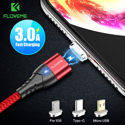 FLOVEME 3A Magnetic USB Cable For iPhone Micro USB Type C Cable Fast Charging Magnet Charger Micro usb Cable For Samsung Xiaomi ► Photo 1/6