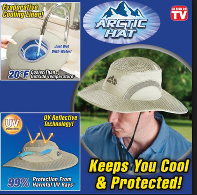 Hot Summer Wide Brim Sun Hat UV Protection Arctic Cap Hat Cooling Ice Cap Sunscreen Hydro Cooling Bucket Hat ► Photo 1/6