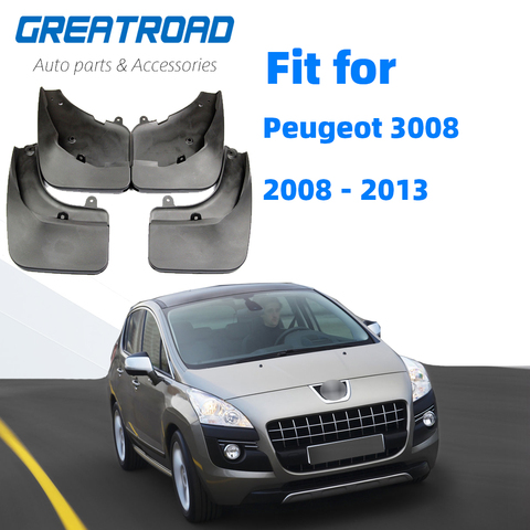 OE Styled Molded Mud Flaps For Peugeot 3008 2008 - 2013 Mudflaps Splash Guards Flap Mudguards Car Styling 2009 2010 2011 2012 ► Photo 1/6