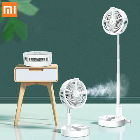 Portable Remote Controlled Fans cooling Folding Spray humidification lighting 7200mahbattery Air conditioner Appliances USB fan ► Photo 1/6