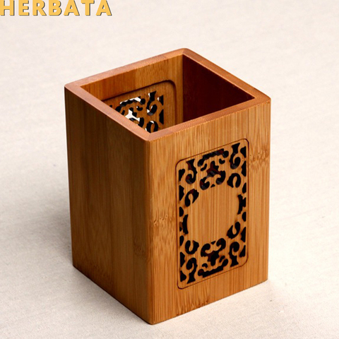 Creative Classical Chinese Style Bamboo Pen Holder Office Supplies Stationery Storage Tube ► Photo 1/6