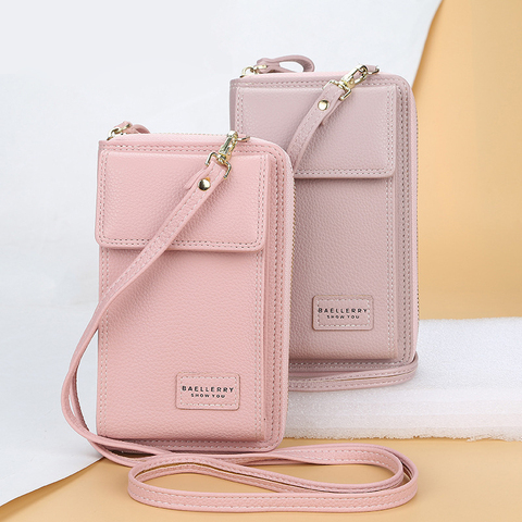 New Women Purses and Handbags Pu Leather Shoulder Bags Large Capacity Phone Pocket Coin Card Holders Girls Solid Crossbody Bags ► Photo 1/6