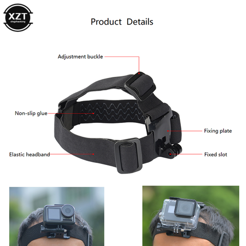 Head Strap Mount Elastic Belt For Gopro Hero 7 6 5 4 3+ Xiaomi yi 4K Eken H9 SJCAM Hands-free Action Camera holder Accessories ► Photo 1/6