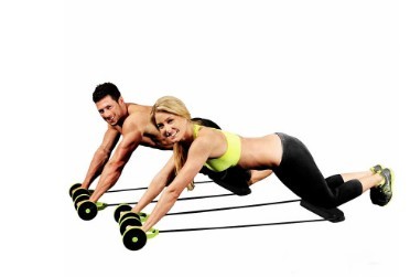 AB Wheels Abdominal Roller Resistance Bands Pull Rope Exercise at Home for Abdominal Muscle Trainer Exerciser Fitness Equipment ► Photo 1/1