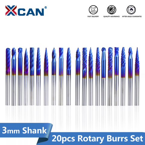 XCAN 1set Tungsten Carbide Rotary Burrs Set For Dremel Tools 3x3mm Wood Metalworking Bit  Rotary Files ► Photo 1/6