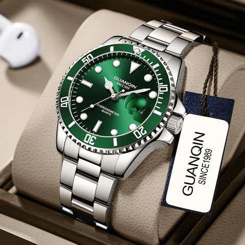 GUANQIN Luxury business Top Brand Sport Watch Mens watches Quartz Waterproof Date Clock Luminous Men Wristwatch relojes hombre ► Photo 1/6