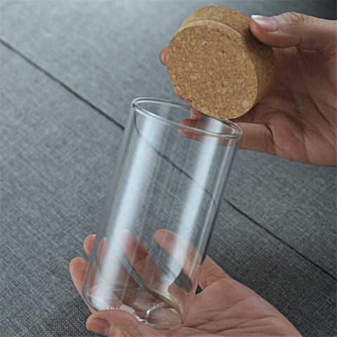 6pcs/lot 6.5CM Cork Crafts Glass Botttle Jars Kitchen Storage Bottles Food Container 200ml 250ml 300ml 380ml 460ml 520ml ► Photo 1/6