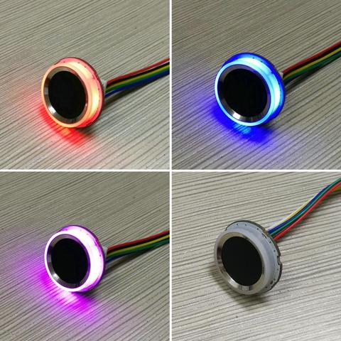 R502-A New Round Ring LED Small Thin UART DC3.3V Fingerprint Module Access Control Arduino ► Photo 1/6
