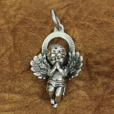 925 Sterling Silver Cupid Pendant Charms Little Angel God of Love Pendant TA187 JP ► Photo 1/6