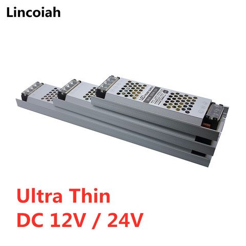 Ultra Thin Lighting Transformers DC 12V 24V 60W LED Power Supply 100W 150W 200W 300W 400W AC190-240V Driver For LED Strips ► Photo 1/4