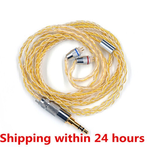 KZ Earphones Gold Silver Mixed plated Upgrade cable Headphone wire for ZS10 Pro ZSN AS10 AS06 ZST ES4 ZSN Pro BA10 ES4 ZSX C12 ► Photo 1/6