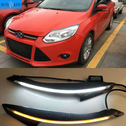 Car Headlight Eyebrow Decoration Turn Signal DRL LED Daytime Running Light for Ford Focus 3 MK3 2012-2015 ► Photo 1/3