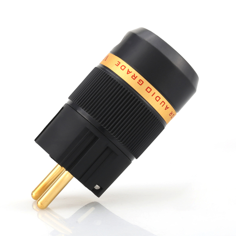 1Piece Viborg VE501G Pure copper Gold Plated Schuko Male Power Plug Connector Audio Male Plug HIFI Power Plug ► Photo 1/6