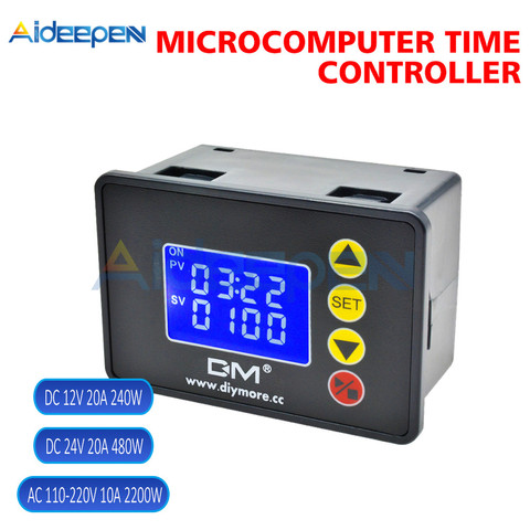 Timer Relay AC 110-220V DC 12V 24V 1.37'' LCD Display Microcomputer Time Controller Delay Relay Module ON-OFF Control 0000-9999S ► Photo 1/6