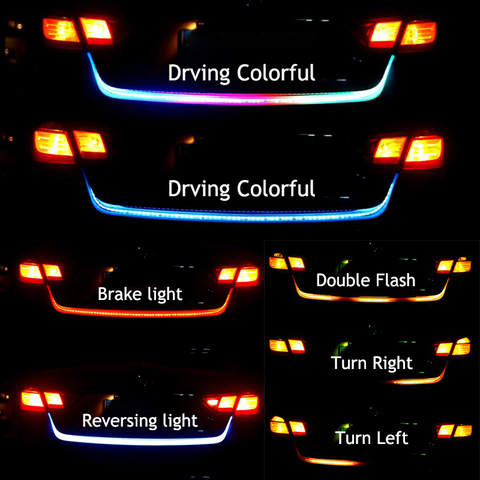 Niscarda 12V 1.2M Car Rear Trunk Tail Light Dynamic Streamer Reverse Warning LED Strip Auto Additional Break Trun Signal Lamp ► Photo 1/6
