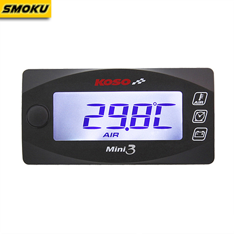 KOSO Mini Style Instruction LED Display Meter KOSO MINI 3 (Air Temp+Time+Volt Meter) for Racing and Scooter Bike ► Photo 1/6