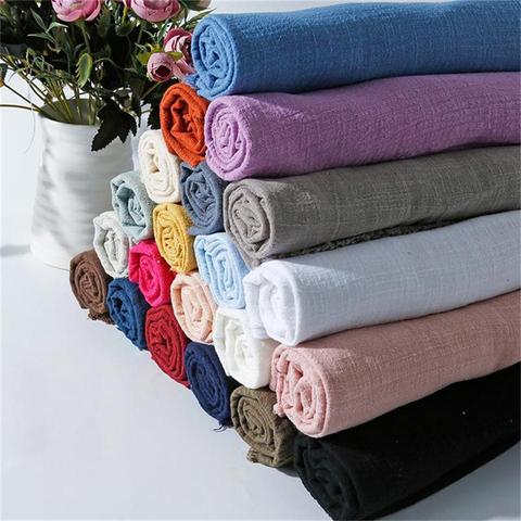 50cmx130cm Cotton Linen Fabric 25 Colors Wrinkle DIY Sewing Fabrics Thin Plain Linen Cloth for Garment Textile DIY Making ► Photo 1/6