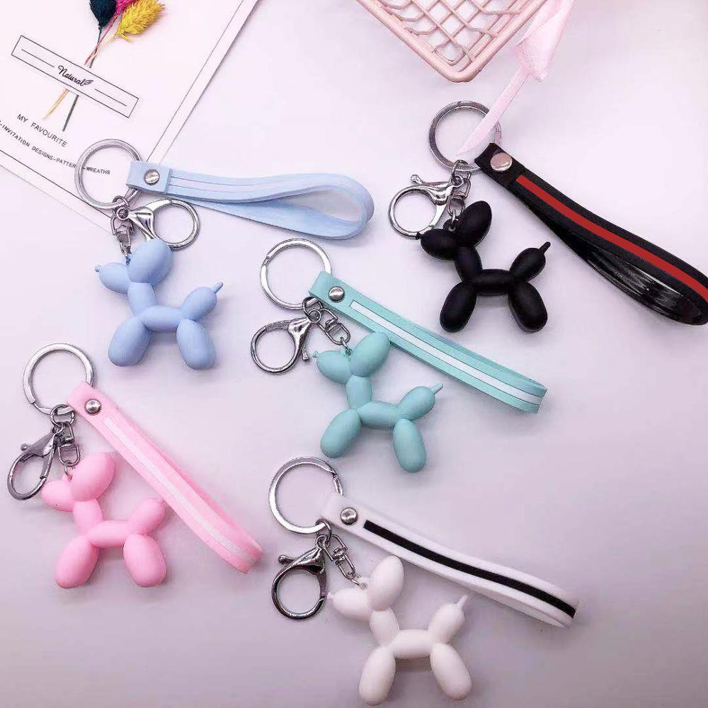 Cute Balloon Dog Keychain Key Ring For Phone Bag Car Pendant Gifts Girls Decor 