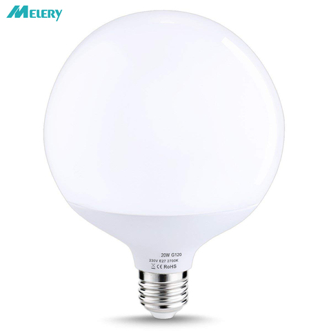 LED Light Bulb 20W Globe G120 E27 Edison Screw 200W Halogen Bulbs Equivalent Warm White 2700K 1800lm 270 Degree Beam Angle ► Photo 1/6