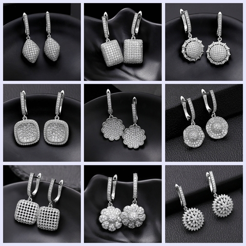 2022 New Wedding Jewelry  Zirconia Crystal  Drop/Dangle  Earrings for Women Fashion Long Earrings 12 Different Style ► Photo 1/6