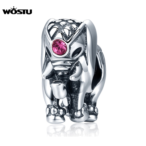 WOSTU New Trendy Real 925 Sterling Silver Thailand Lucky Elephant Charms fit original WST Bracelets Jewelry Gift CQC321 ► Photo 1/6