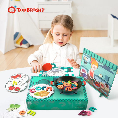 ToP BRIGHT Children alphabet shape wooden puzzle toys early learning education intellectual development toys for kids 3Y+ ► Photo 1/5