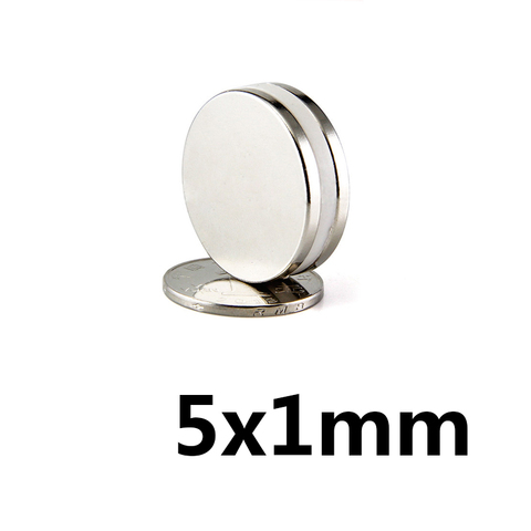 10/50/100pcs Thin Neodymium Strong Magnet 5x1mm Permanent Small Round Magnet 5x1mm Powerful Magnets Disc 5*1 mm ► Photo 1/4