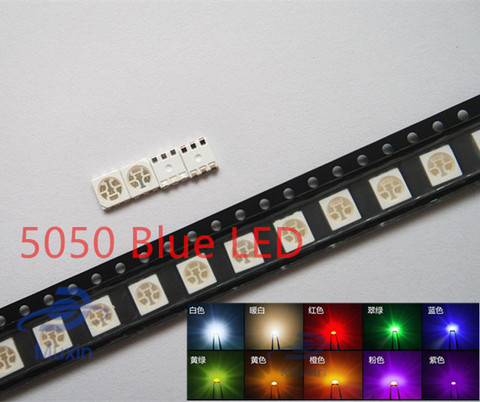 100PCS SMD 5050 Red /Green /Blue/ White /Yellow /Warm White/Pink/UV/Orang/RGB/light LED diode High Power Super Bright ► Photo 1/2