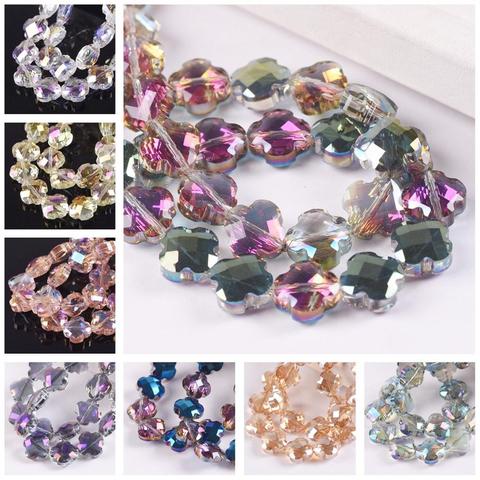 10pcs 12mm Flower Clover Shape Faceted Crystal Glass Loose Spacer Beads for Jewelry Making DIY Crafts ► Photo 1/4