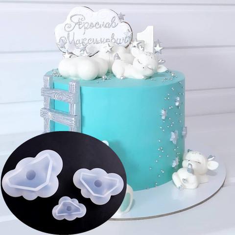 3D Cloud Shape Chocolate Silicone Mold Mousse Fondant Ice Cube Mould Pudding Candy Soap Candle Molds Baking Cake Decoration Tool ► Photo 1/6