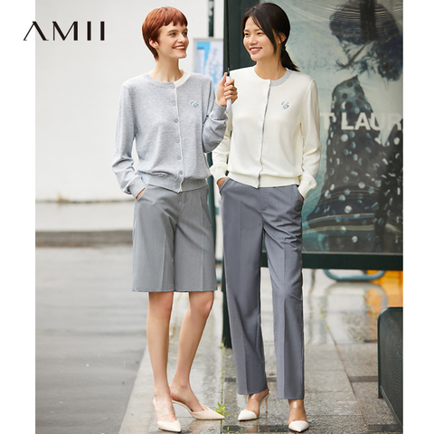 AMII Minimalism Autumn OLstyle Fashion Solid Loose Women Pants Causal High Waist Female Long trousers 12040199 ► Photo 1/5