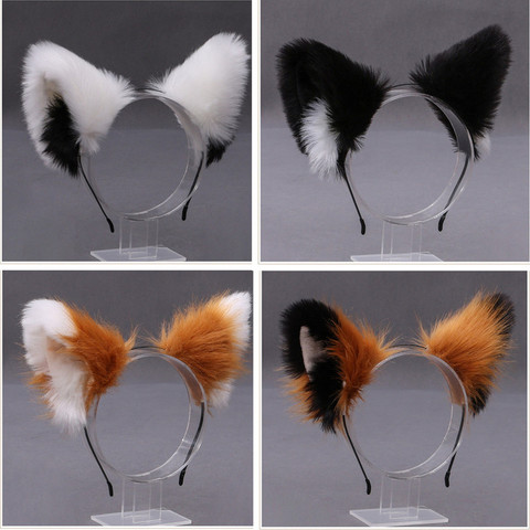 Lolita Cosplay Cat Ears Headband Anime Dance Party Costume Wolf Fox Ear Plush Hairband Girls Kawaii Hair Accessories Props ► Photo 1/6