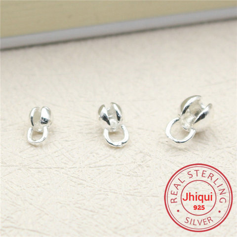 20pcs 925 Sterling Silver Crimp Clasps Wrapped Cord Buckle Connectors Fit DIY Bracelet Necklace For Jewelry Making ► Photo 1/5