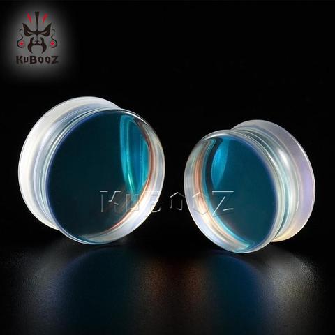 Transparent Colorful Glass Piercing Ear Plugs Earring Tunnels Strechers Studs Hot Sell Fashion Gift For Women Men ► Photo 1/6