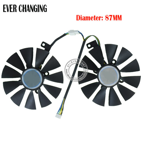 2PCS 87MM Graphic Card Cooling Fan For ASUS DUAL GeForce GTX1060-O6G P106-100 PLD09210S12HH DC12V 0.40A T129215SU DC12V 0.50AMP ► Photo 1/5