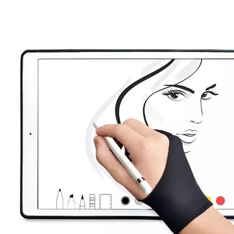 Black 2 Finger Anti-fouling Glove,both For Right And Left Hand Artist Drawing For Any Graphics Drawing Tablet ► Photo 1/5