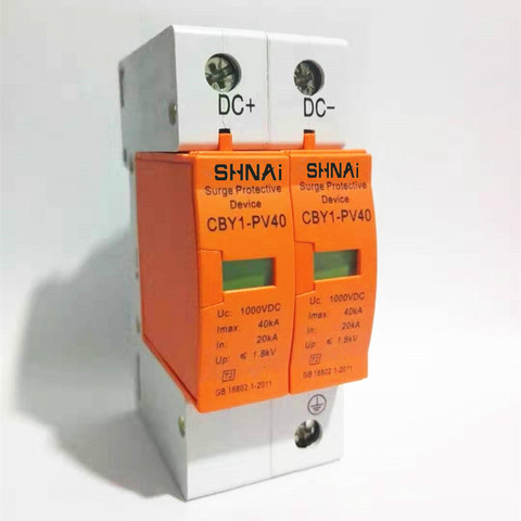 Surge Protective Device SPD DC 500V 800V 1000V 2P DC1000V 20KA~40KA  Low-voltage Arrester  House din rail 2 Poles Protector ► Photo 1/6