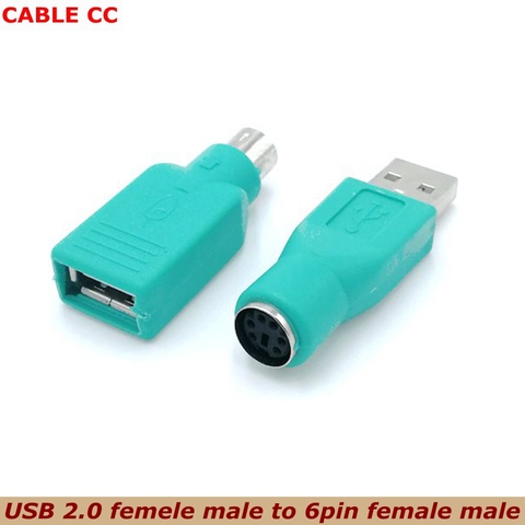 USB female to PS2 PS / 2 male adapter converter keyboard mouse and mouse adapter USB A type male to PS / 2 6 pin mini Din female ► Photo 1/4