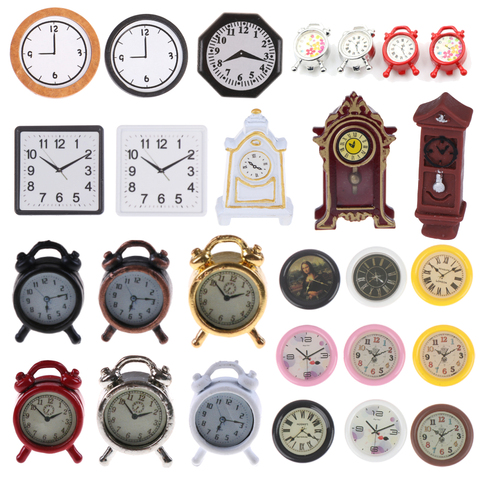 1Pc Miniature Wall Clock Play Doll Houses Miniaturas Home Decor Accessories Toy Play Furniture Toys 1:12 Scale Dollhouse ► Photo 1/6