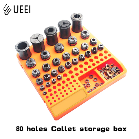 ER collet storage box 80 holes ER8 ER11 ER16 ER20 ER25 ER32 ER40 collet hard plastic finishing rack CNC machining center ► Photo 1/6