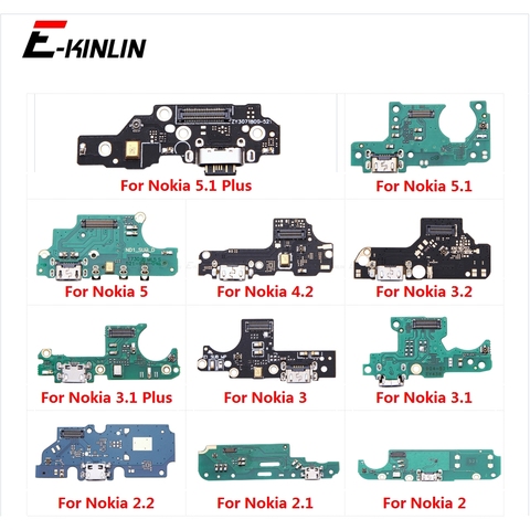 USB Charging Charger Dock Port Board With Microphone Mic Flex Cable For Nokia 3.1 5.1 Plus 2.1 2 2.2 3 3.2 4.2 5 ► Photo 1/6