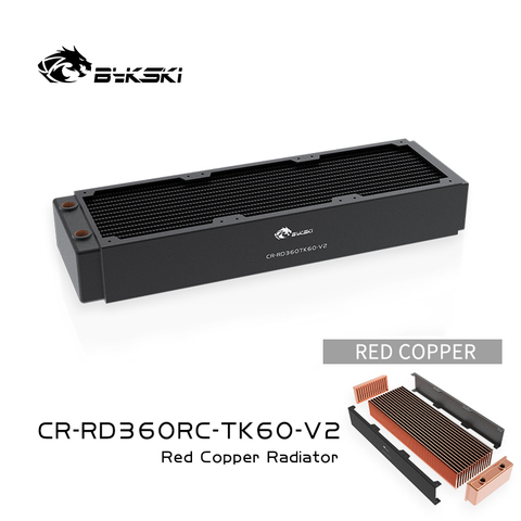 Bykski 360mm Copper Radiator RC Series High-performance Heat Dissipation 60mm Thickness for 12cm Fan Cooler, CR-RD360RC-TK60-V2 ► Photo 1/5