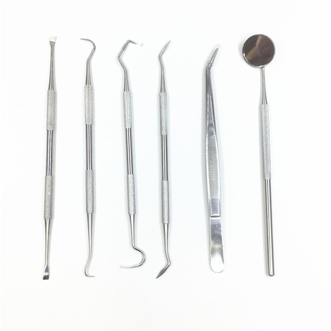 Tartar Scraper Pick Remove Tools Kit Dental Teeth Cleaning Dentistry Stainless Steel Household Odontologia With Dental Mirror ► Photo 1/6