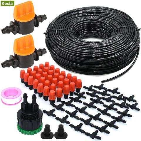 KESLA 25M Garden Water Drip Irrigation System w/ Mist Nozzle Drippers Greenhouse grows Automatic Watering 4/7mm Hose Set Kit ► Photo 1/6