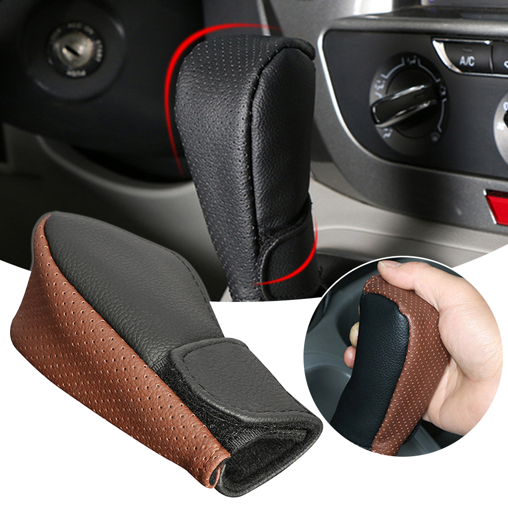 SA.E Car Gear Shift Knob Cover Protector Universal PU Leather Non-Slip Car Handbrake Protector Car Interior Accessories CSV ► Photo 1/6