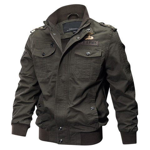 2022 Plus Size Military Jacket Men Spring Autumn Cotton Pilot Jacket Coat Army Men's Bomber Jackets Cargo Flight Jacket Male 6XL ► Photo 1/6
